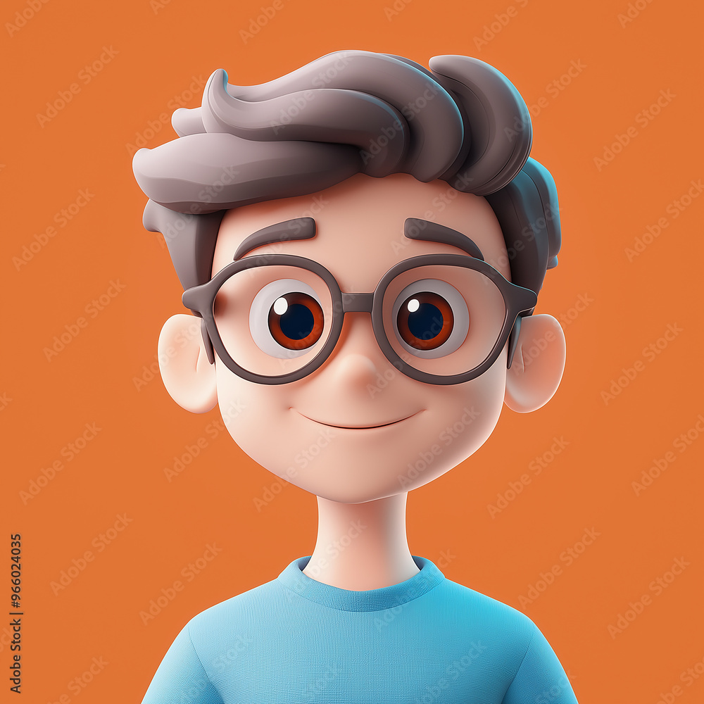 3D Cartoon Avatar of a Boy, Minimal 3D Character 3D Cartoon Avatar of a Boy, Minimal 3D Character