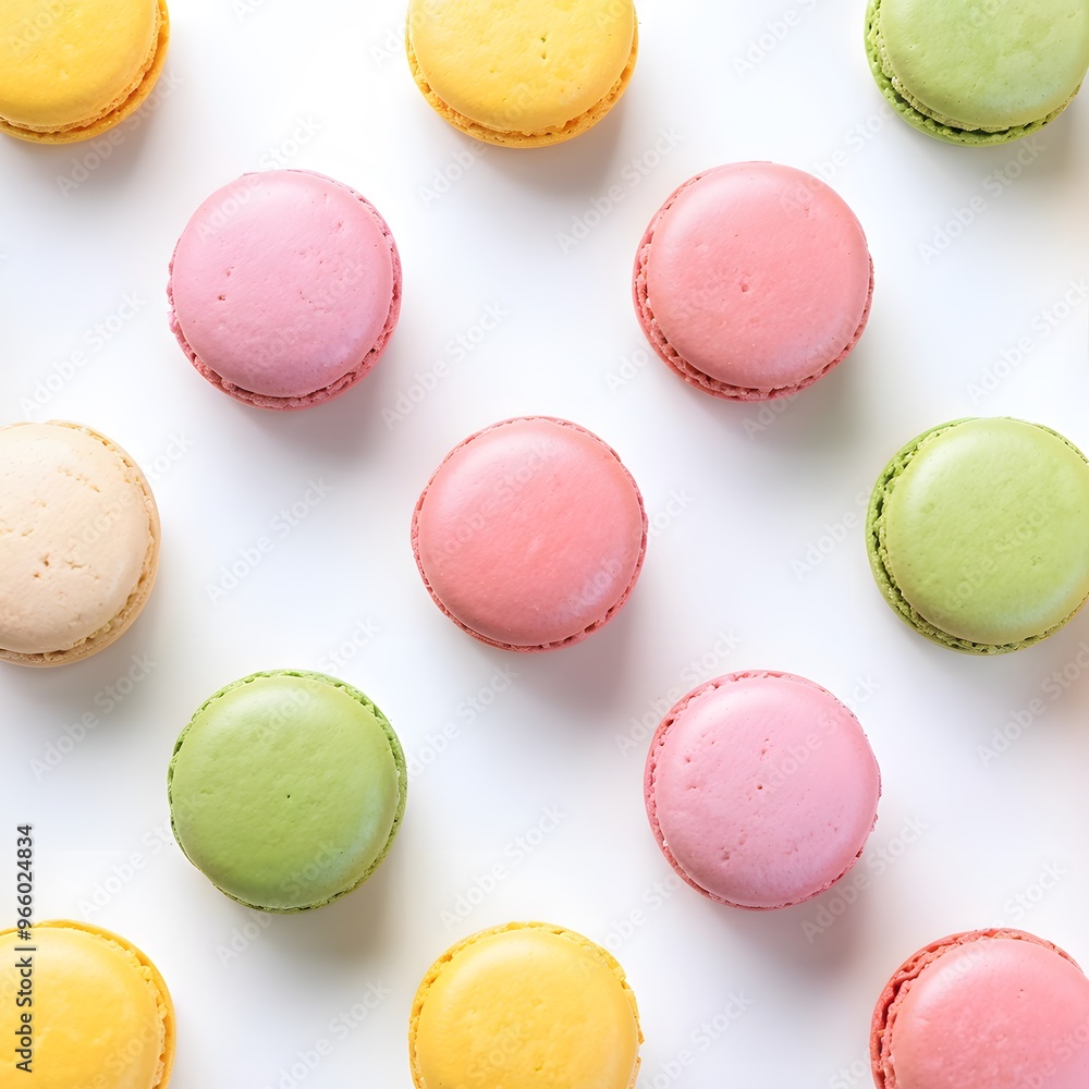 macarons on a white background macarons on a white background