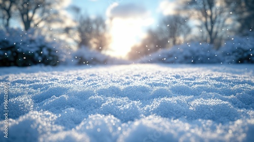 Wallpaper Mural Snow-covered landscape with sunlight and falling snow. Torontodigital.ca