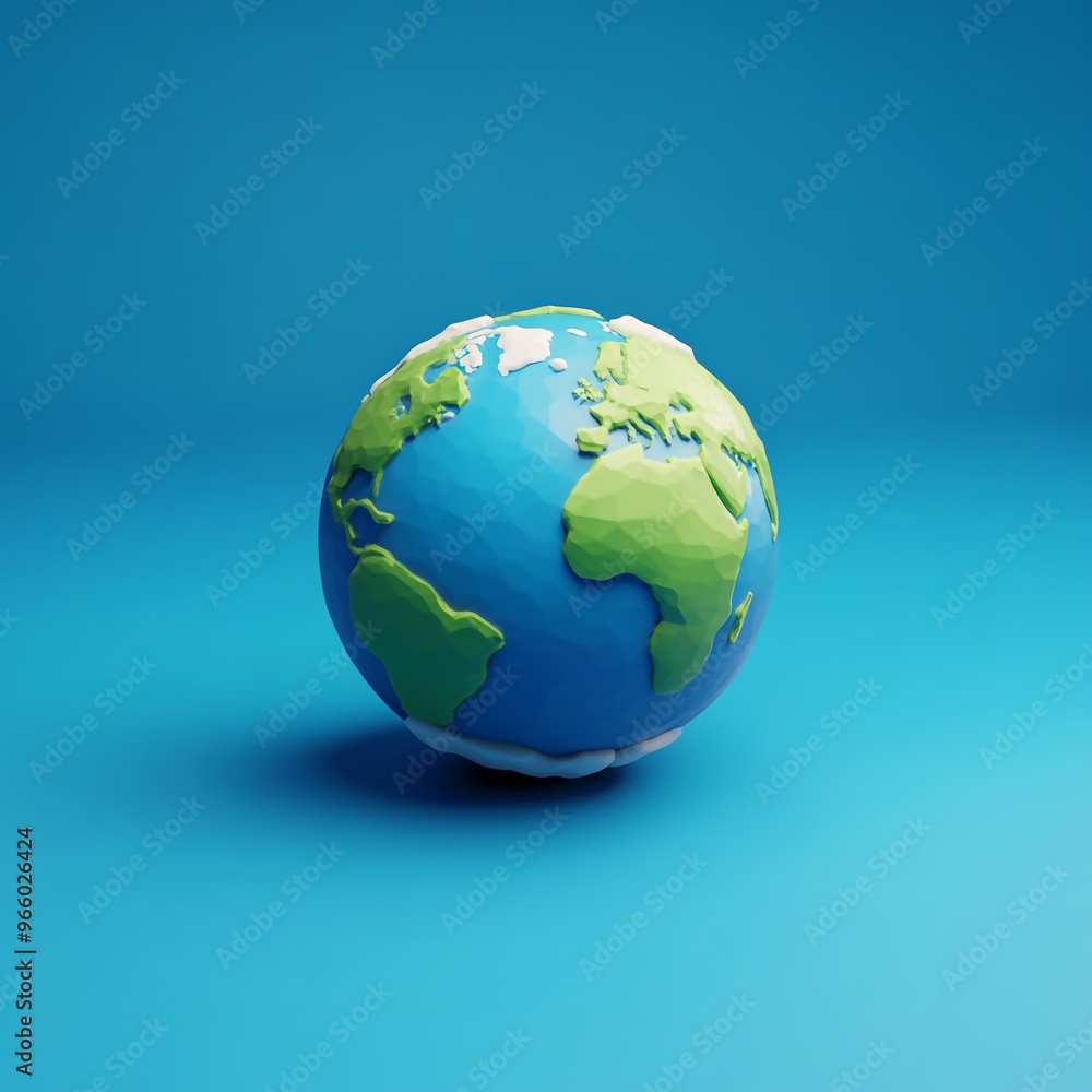 3D Earth Icon: Planet and Global Environment Illustration Logo 3D Earth Icon: Planet and Global Environment Illustration Logo