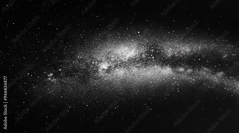 Milky Way Galaxy on Black Background in Minimalistic Photorealism - AI generated illustration