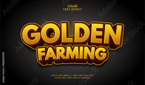 Golden Farming Editable Text Effect Style 3d Luxury Logo Game photo