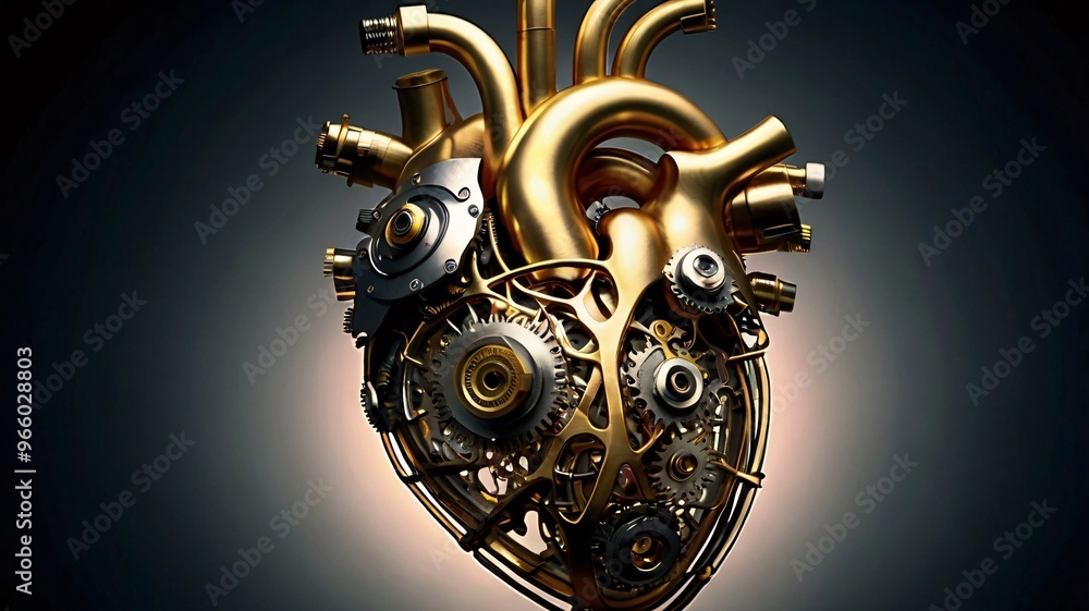 Mechanical Golden Heart. Mechanical Golden Heart.