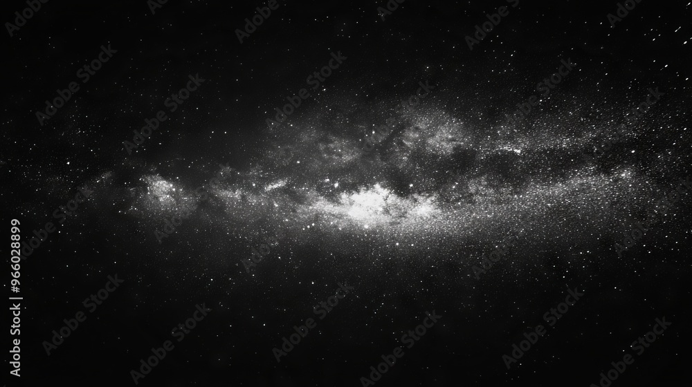 Milky Way Galaxy on Black Background in Minimalistic Photorealism - AI generated illustration Milky Way Galaxy on Black Background in Minimalistic Photorealism - AI generated illustration