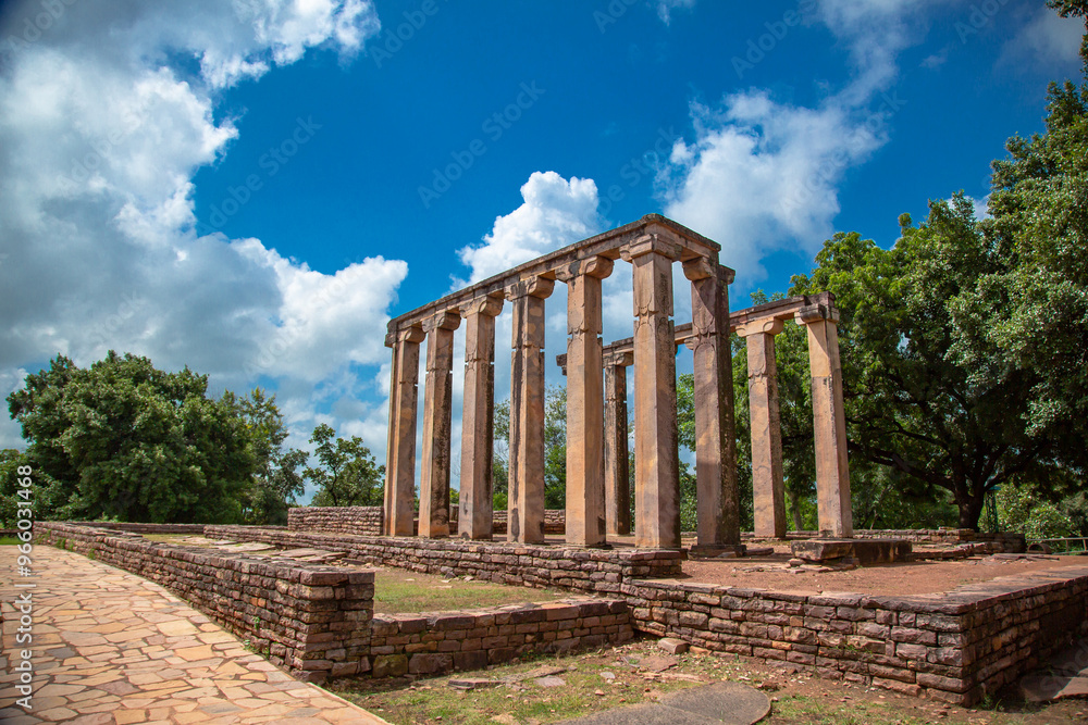 Fototapeta premium Ruins at Sanchi Stupa, near Bhopal, Madhya Pradesh India