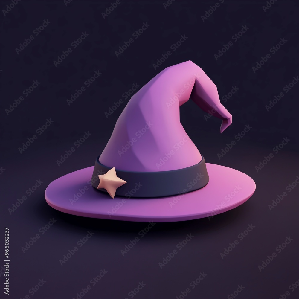 Naklejka premium 3D Magician Hat Icon: Illusionist's Accessory and Performance Illustration Logo