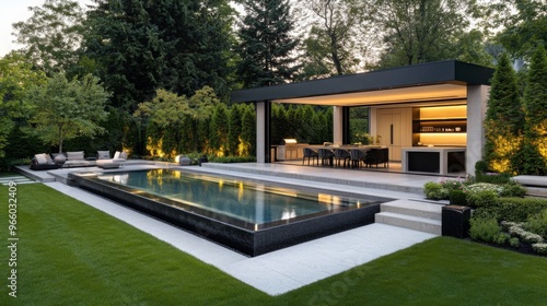 Stunning backyard of a modern suburban home