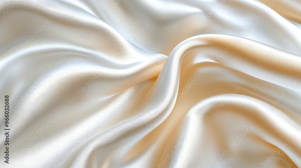 Obraz premium Smooth, shimmering fabric with gentle folds and curves.