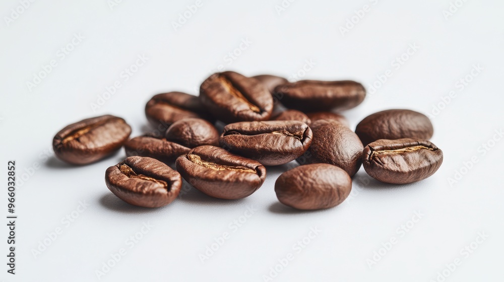 Close-up of coffee beans isolated against a plain background, showcasing their rich texture and deep brown color. Perfect for a minimalist yet flavorful image. Close-up of coffee beans isolated against a plain background, showcasing their rich texture and deep brown color. Perfect for a minimalist yet flavorful image.