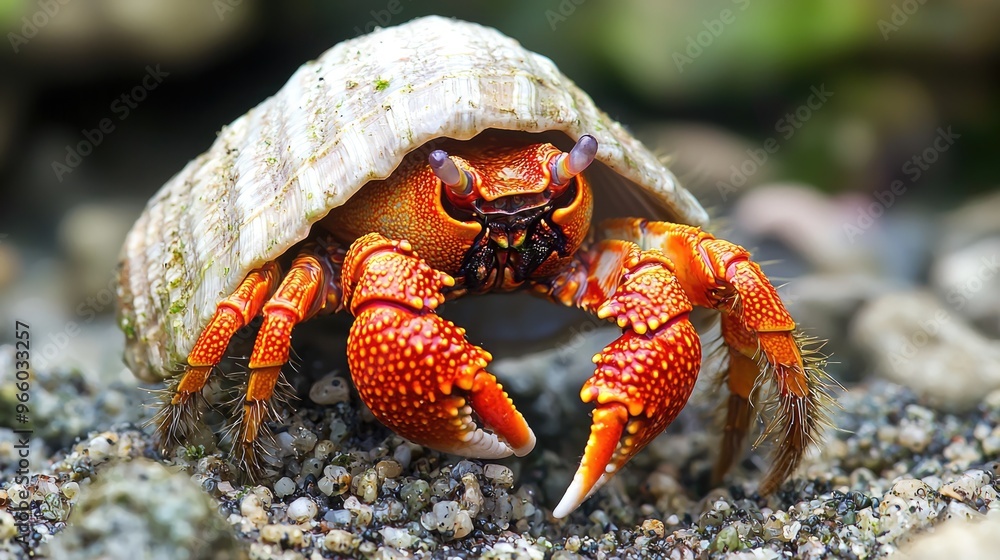 Adorable Hermit Crabs Changing Shells in a Seafoam Paradise Adorable Hermit Crabs Changing Shells in a Seafoam Paradise