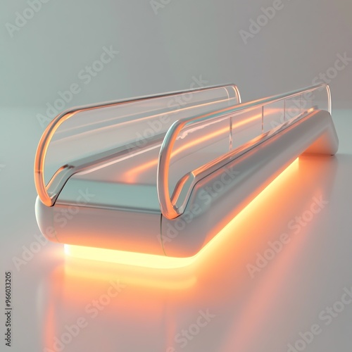 3D Moving Walkway Icon: Airport and Public Transport Conveyor Illustration Logo