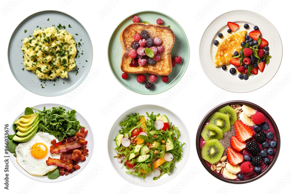 Healthy breakfast png element set, transparent background Healthy breakfast png element set, transparent background