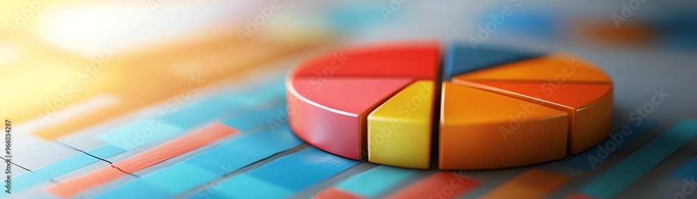 A vibrant pie chart on a digital background, representing data visualization, analysis, and business insights. A vibrant pie chart on a digital background, representing data visualization, analysis, and business insights.