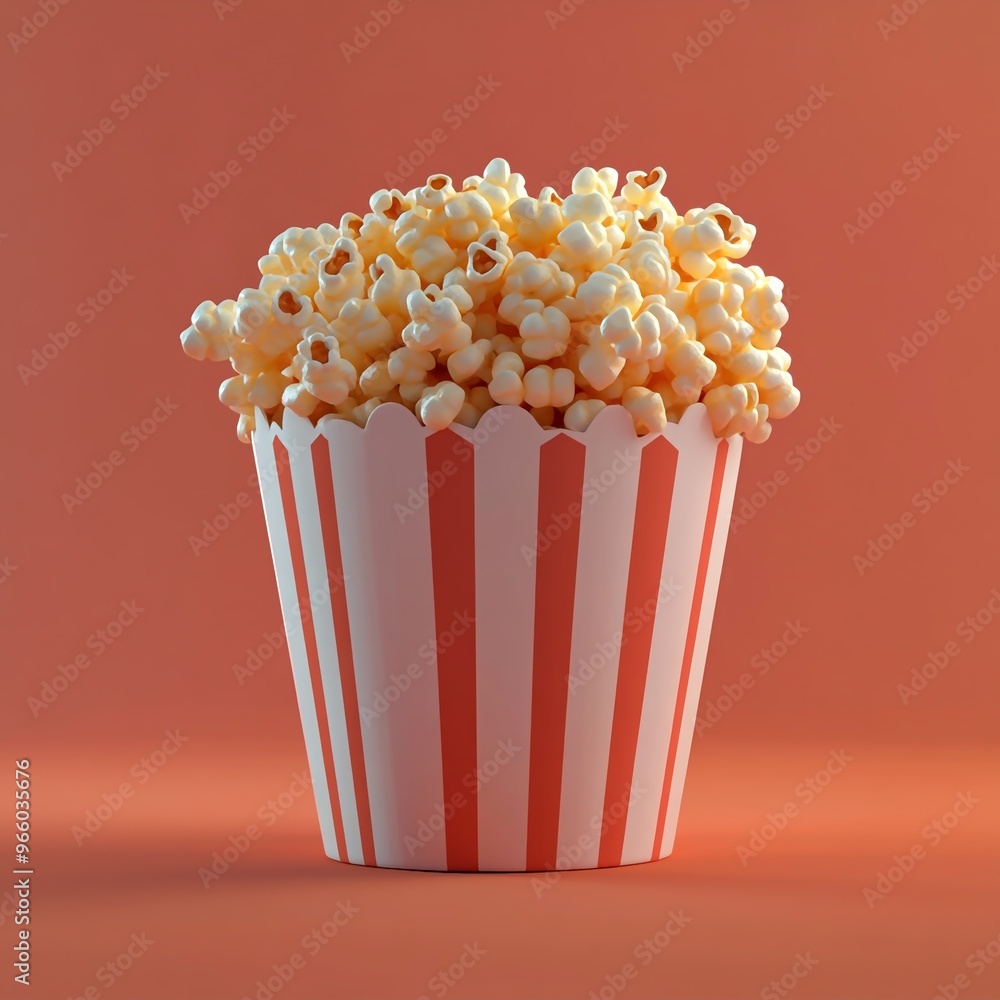 3D Popcorn Icon: Movie Snack and Popped Corn Treat Illustration Logo 3D Popcorn Icon: Movie Snack and Popped Corn Treat Illustration Logo