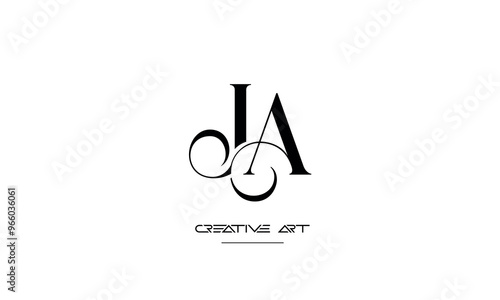 JA, AJ, J, A abstract letters logo monogram