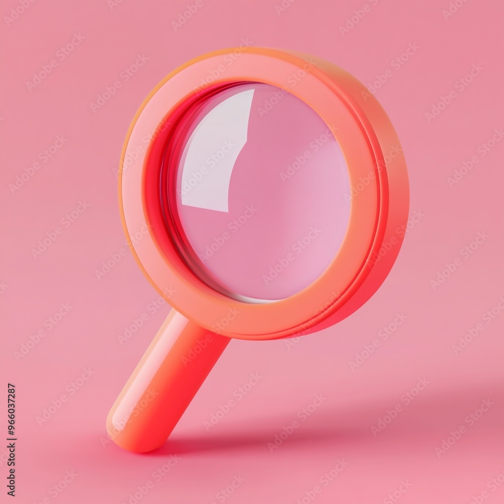 3D Search Icon: Information Retrieval and Magnifying Glass Illustration Logo 3D Search Icon: Information Retrieval and Magnifying Glass Illustration Logo