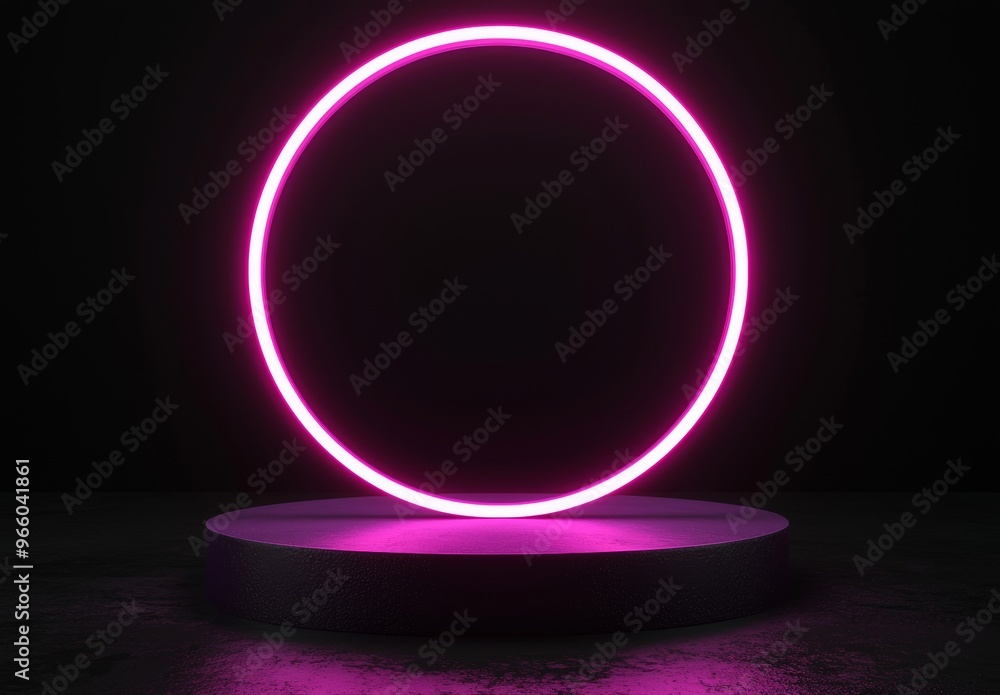 Purple blue neon light futuristic platform teleport tech cyber graphic on dark background. Purple blue neon light futuristic platform teleport tech cyber graphic on dark background.