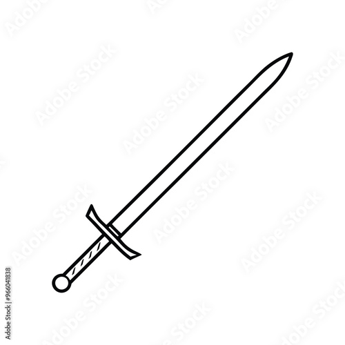 Sword line art, Outline silhouette