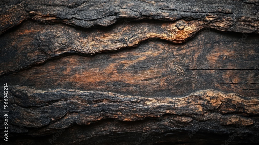 Close-up of Dark and Weathered Wood Texture Close-up of Dark and Weathered Wood Texture