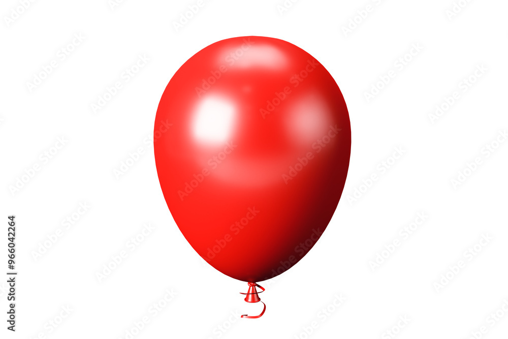 Red balloon isolated on a white background, closeup. Clean and simple design, perfect for branding and mockup. 3D Rendering Red balloon isolated on a white background, closeup. Clean and simple design, perfect for branding and mockup. 3D Rendering