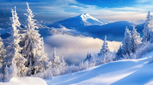 Wallpaper Mural Beautiful Winder Mountains Nature Landscape Torontodigital.ca