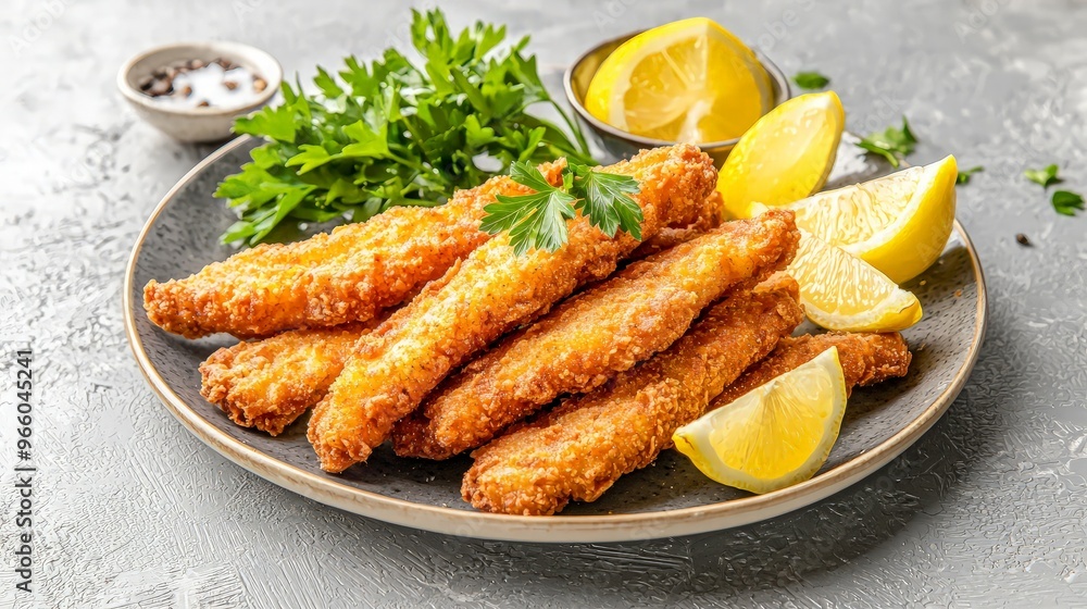 Crispy Fried Fish Sticks with Lemon and Parsley Crispy Fried Fish Sticks with Lemon and Parsley