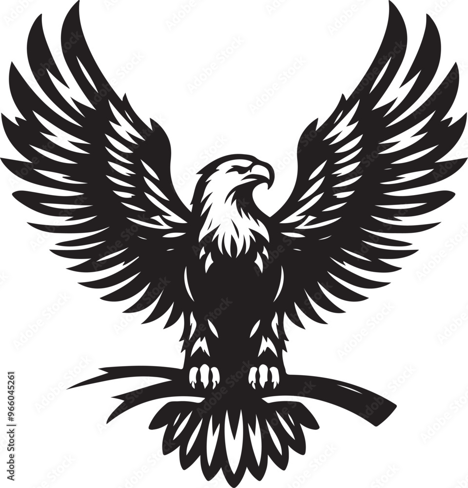 Fototapeta premium Eagle Silhouette Vector Art illustration