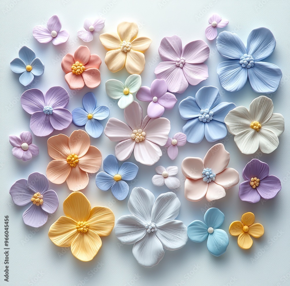 A beautiful arrangement of pastel flowers in various shapes and sizes, perfect for decorative purposes and floral design inspiration. A beautiful arrangement of pastel flowers in various shapes and sizes, perfect for decorative purposes and floral design inspiration.