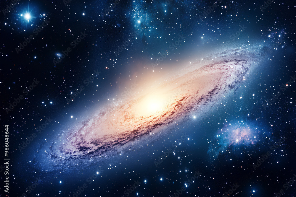 Fototapeta premium A stunning image of a galaxy showcasing cosmic beauty and stellar formations.