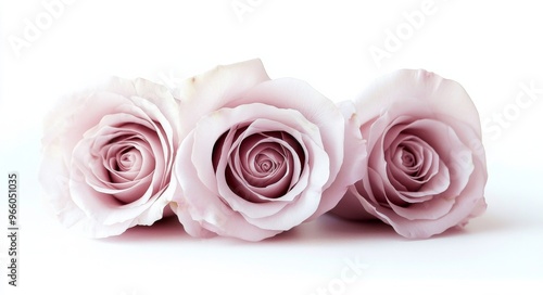 Delicate pink roses arranged elegantly with green leaves in soft natural light