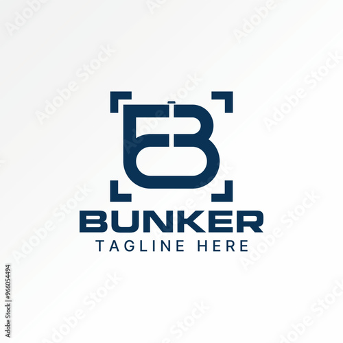 Logo design graphic concept abstract creative premium vector stock initial B font septic storage tank bunker water tower Related home house structure 