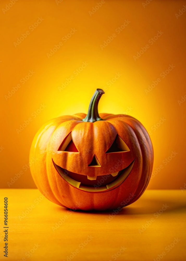 Vibrant Halloween Pumpkin Set Against a Bright Yellow Background Perfect for Festive Celebrations and Seasonal Decor Vibrant Halloween Pumpkin Set Against a Bright Yellow Background Perfect for Festive Celebrations and Seasonal Decor