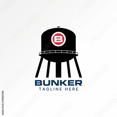 Logo design graphic concept abstract creative premium vector stock bunker water tower storage tank. Related to B font home property structure building