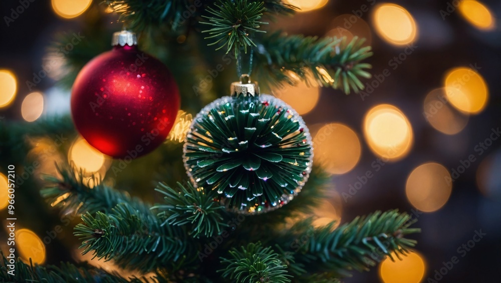 Christmas Tree with Decorations And Stars Christmas Tree with Decorations And Stars