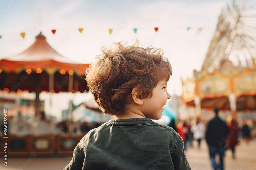 Family time children kids youth people friends spending time at season fairground amusement park, Generative AI Family time children kids youth people friends spending time at season fairground amusement park, Generative AI