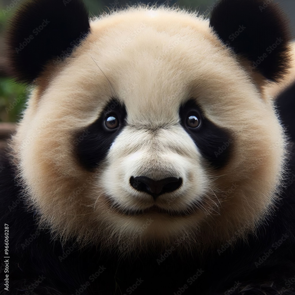 Giant Panda The black patches around its eyes are distinct givin Giant Panda The black patches around its eyes are distinct givin