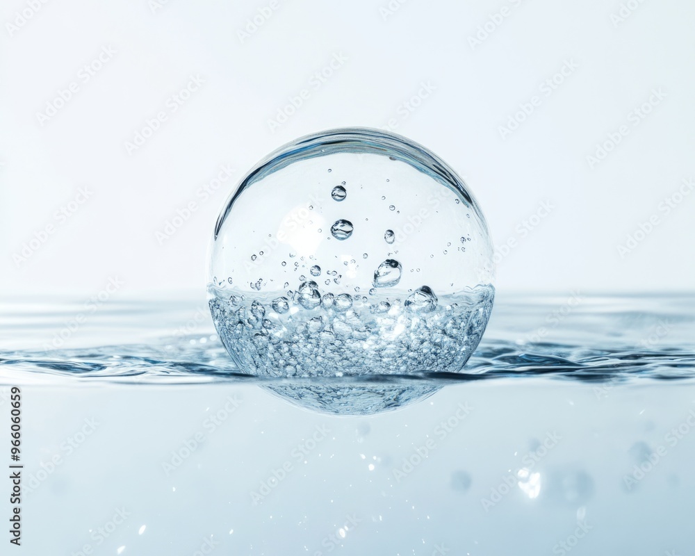 Beautiful Water Bubble Glowing in Nature's Light Beautiful Water Bubble Glowing in Nature's Light