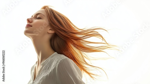 Woman isolated stock photo on white background