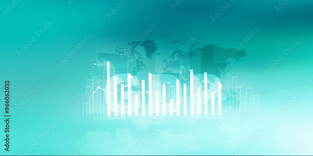Fototapeta premium 2d illustration Stock market online business concept. business Graph 
