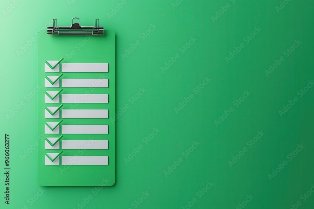 Eco-friendly progress checklist, glowing sustainability icons, 3D illustration Eco-friendly progress checklist, glowing sustainability icons, 3D illustration