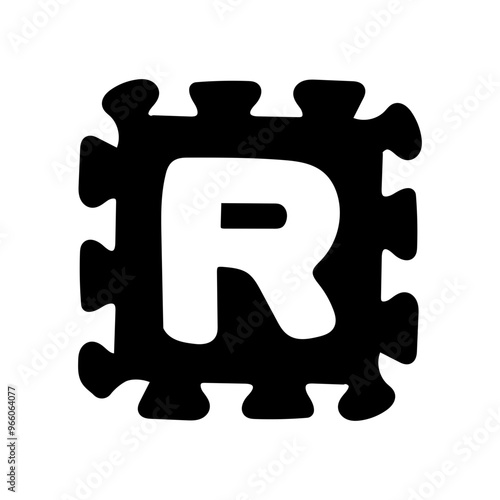 Floor Puzzle Glyph Icon, Vector illustration