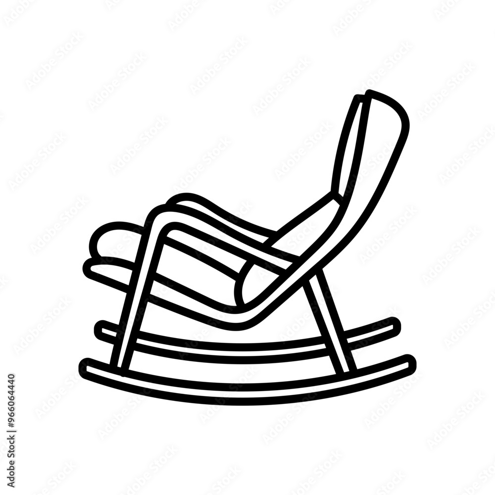 Rocking Chair Outline Icon, Vector illustration Rocking Chair Outline Icon, Vector illustration