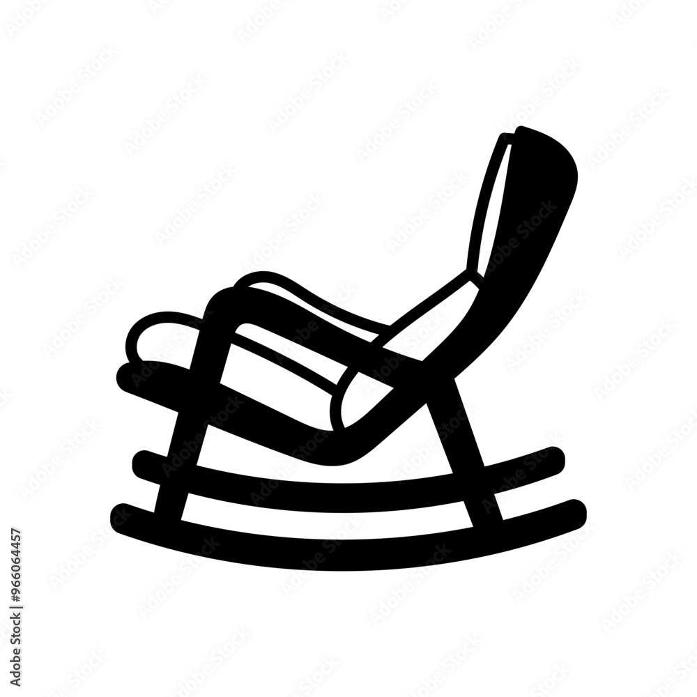 Rocking Chair Glyph Icon, Vector illustration Rocking Chair Glyph Icon, Vector illustration