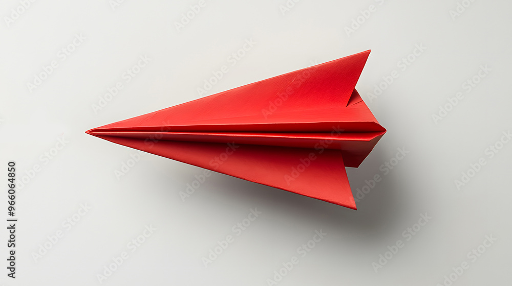 Red origami paper plane illustration isolated on white background Red origami paper plane illustration isolated on white background