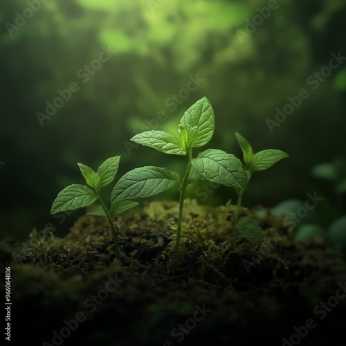 Abstract Green Energy and Sustainability Concept for World Environment Day. Botanical Elements and Clean Energy Themes in a Corporate Context. Perfect for Eco-friendly Marketing Campaigns and 4K Wallp