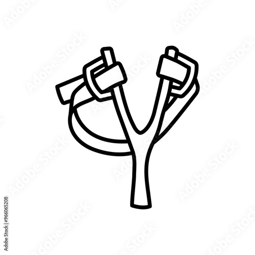 Slingshot Outline Icon, Vector illustration