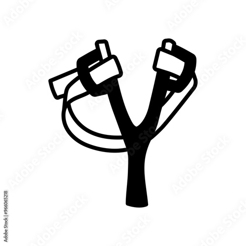 Slingshot Glyph Icon, Vector illustration