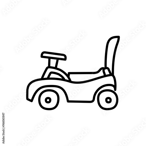 Toy Car Outline Icon, Vector illustration