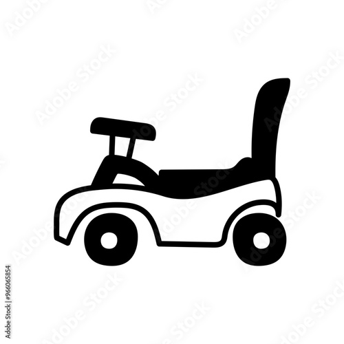 Toy Car Glyph Icon, Vector illustration