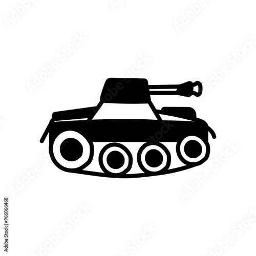 Toy Model Tank Glyph Icon, Vector illustration